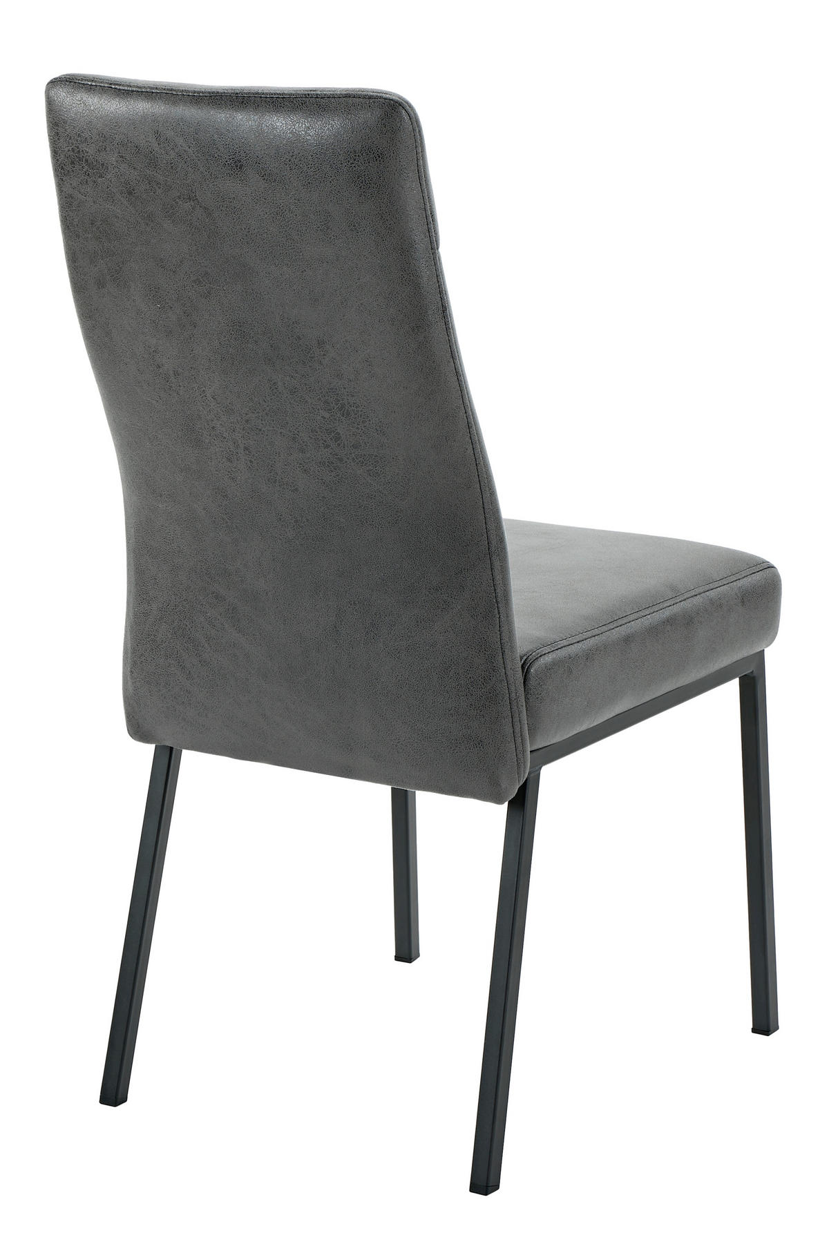 STUHL-SET 4 Stück  in Stahl Mikrofaser  - Anthrazit/Schwarz, MODERN, Textil/Metall (44/96/62cm) - MID.YOU