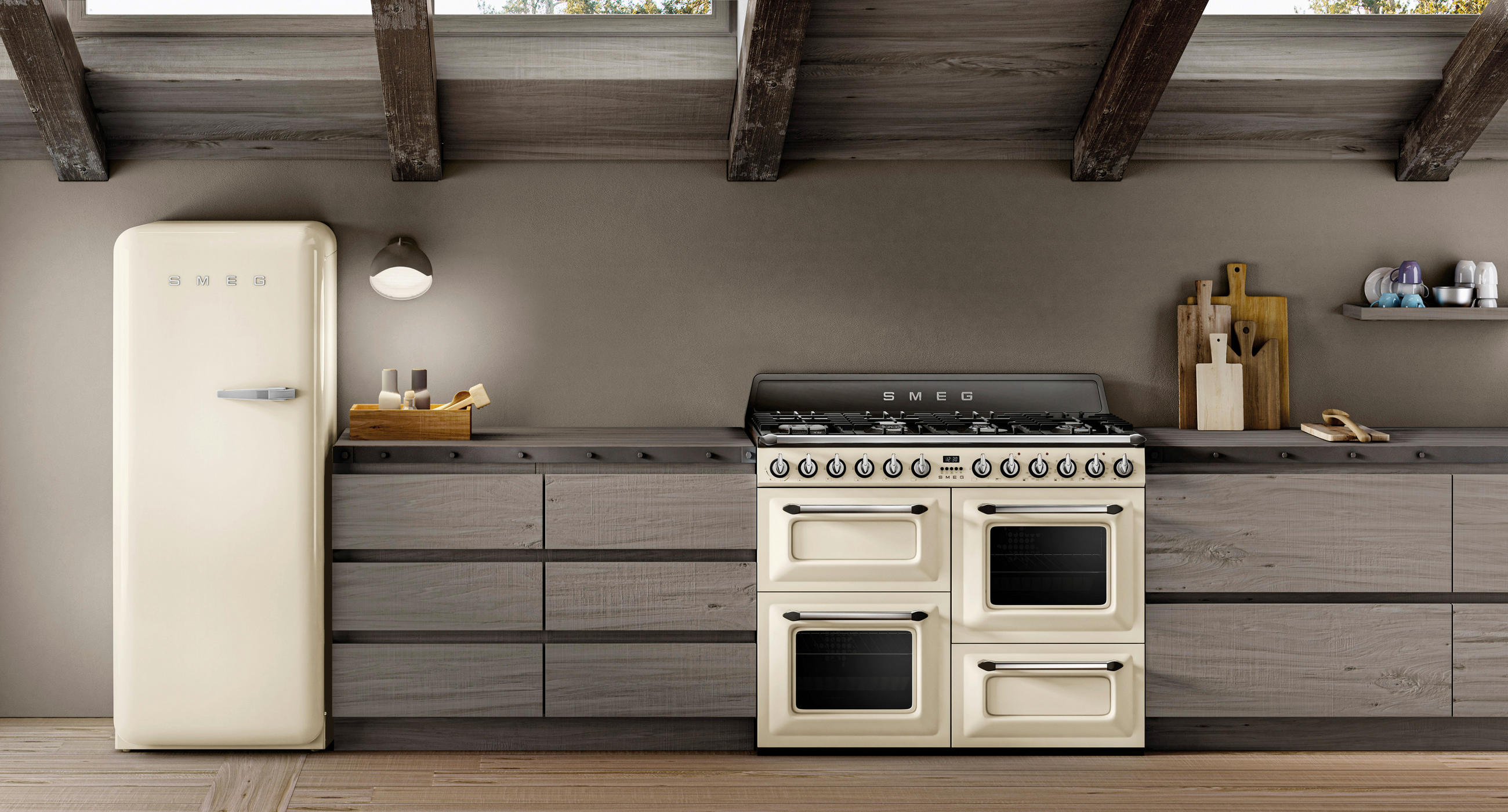 KÜHLSCHRANK 60,1/153/76,8 cm  - Creme, Basics, Glas/Metall (60,1/153/76,8cm) - SMEG