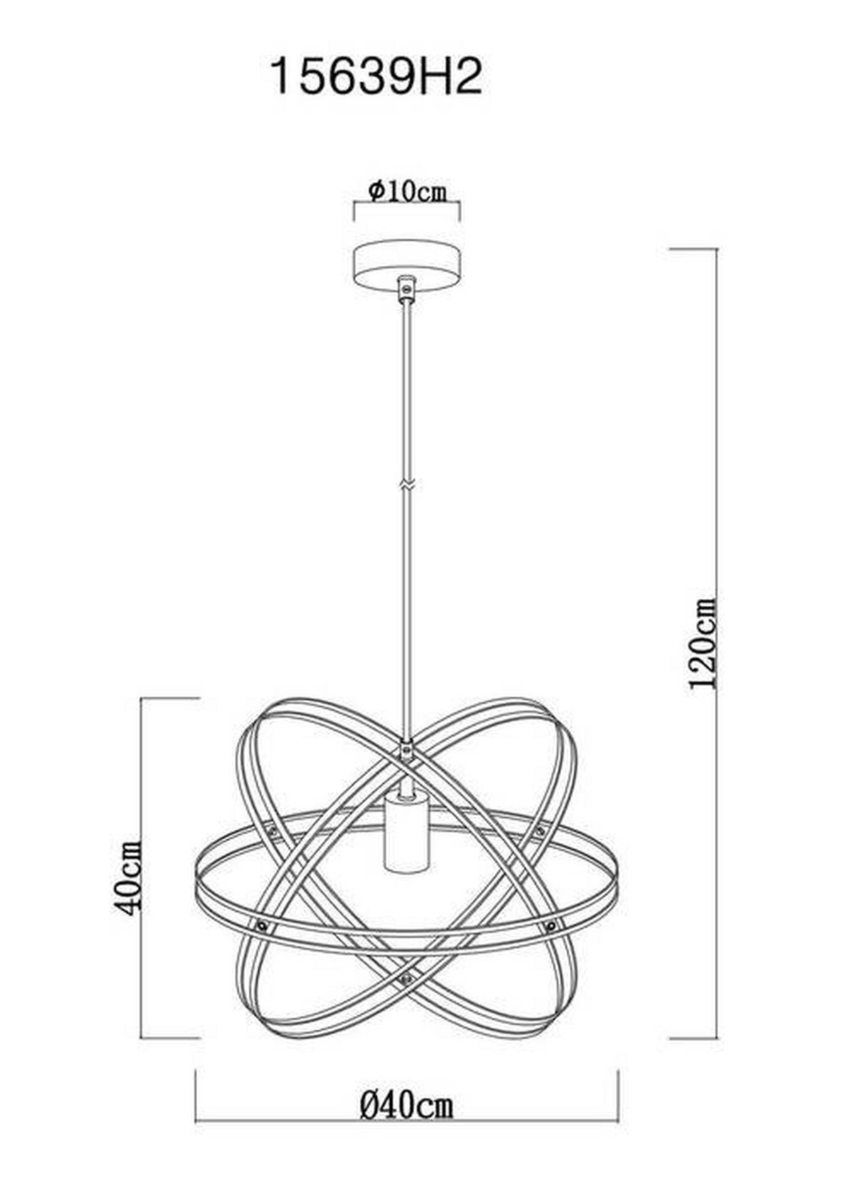 VISEČA SVETILKA        40/120 cm      E27 - črna, Design, kovina (40/120cm) - Globo