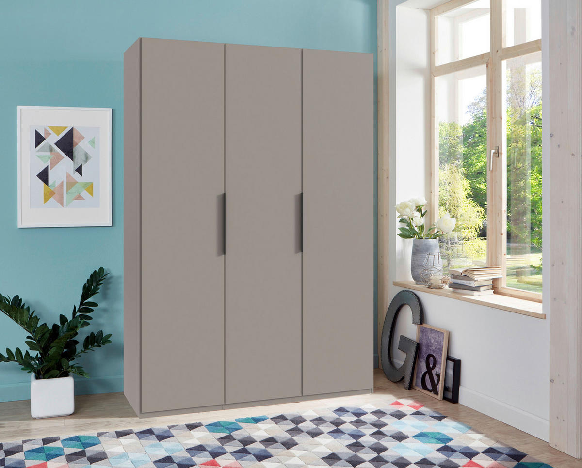 DREHTÜRENSCHRANK  in Sahara  - Schwarz/Sahara, MODERN, Holzwerkstoff/Metall (150/216/58cm) - MID.YOU
