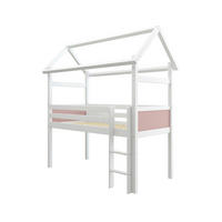 HOCHBETT 90/200 cm,  in Rosa, Weiß, Leiter, Rollrost  - Rosa/Weiß, MODERN, Holz (90/200cm) - Chameo