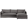 HUSSEN-ECKSOFA in Flachgewebe, Bouclé Grau  - Schwarz/Grau, Trend, Textil/Metall (295/165cm) - Livetastic