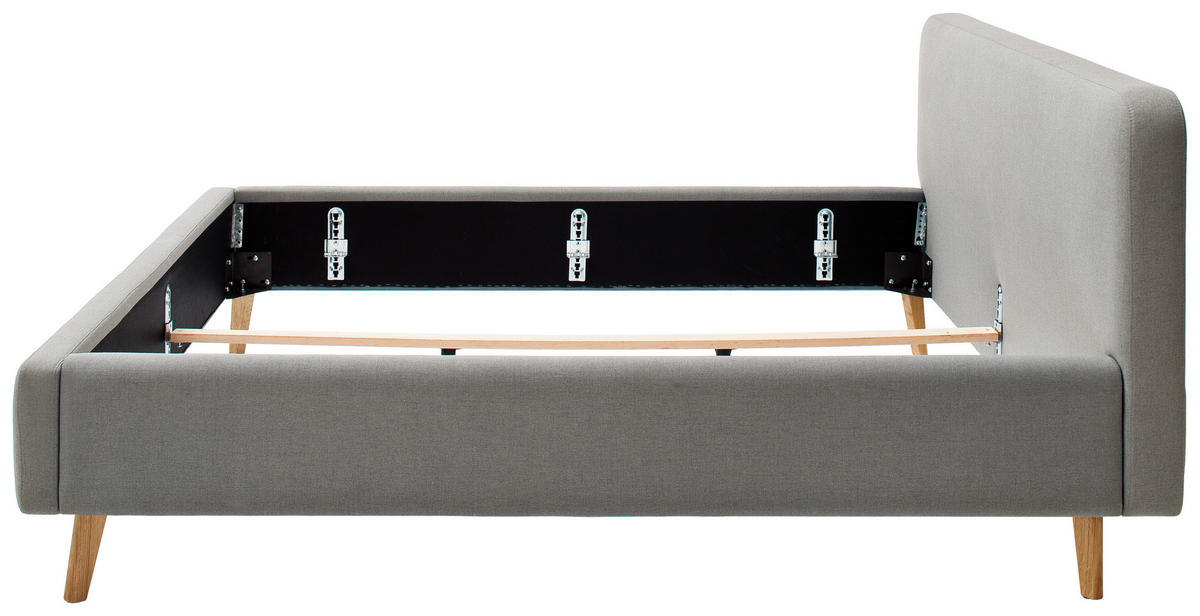 TAPECIRANI KREVET   180/200 cm   svijetlo siva  - boje hrasta/svijetlo siva, Design, tekstil/drvo (180/200cm) - Livetastic