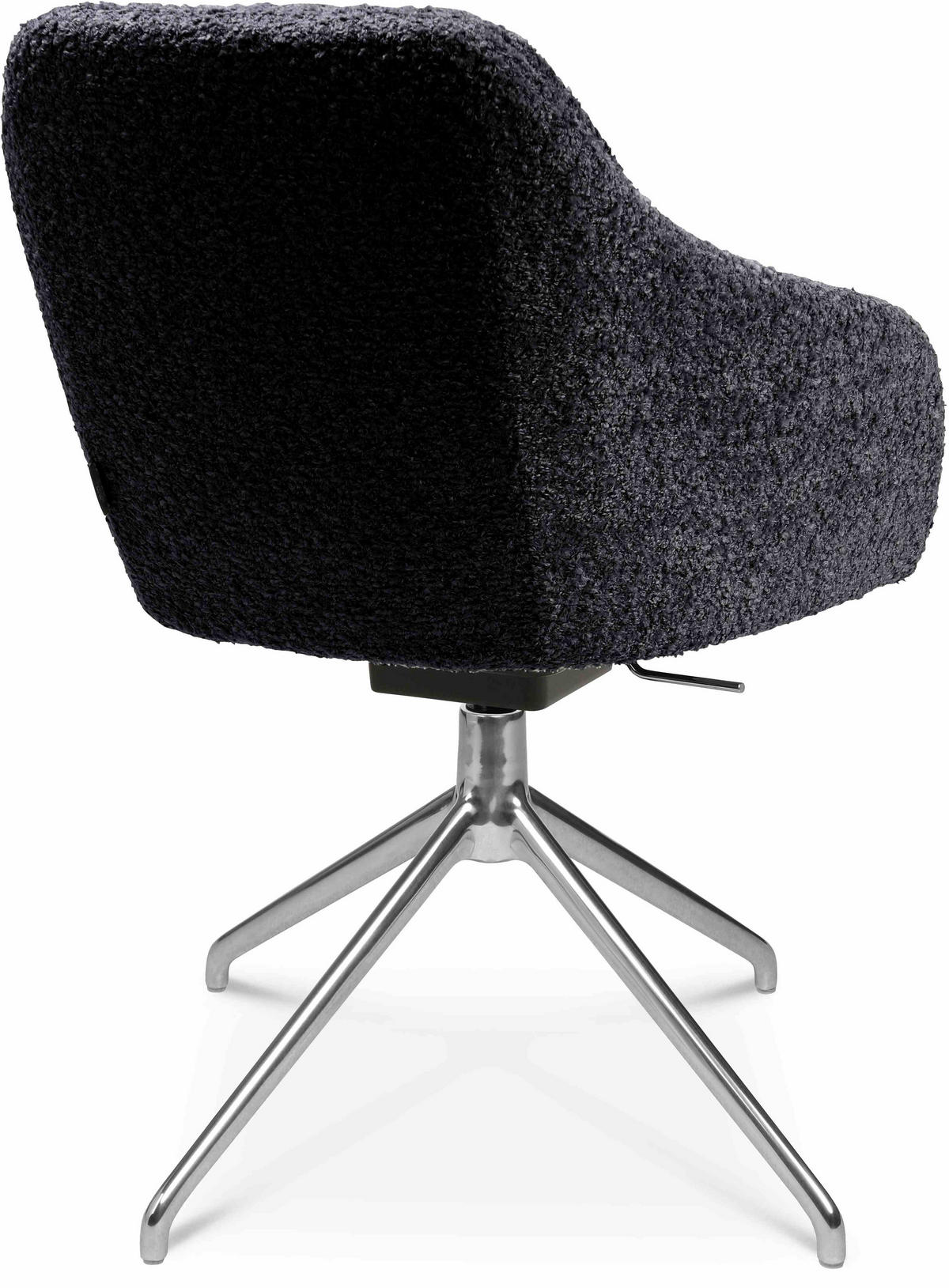 ARMLEHNSTUHL  in Aluminium Bouclé  - Lavagrau/Alufarben, Design, Textil/Metall (58/81,5-84,5/60cm) - Johann Jakob