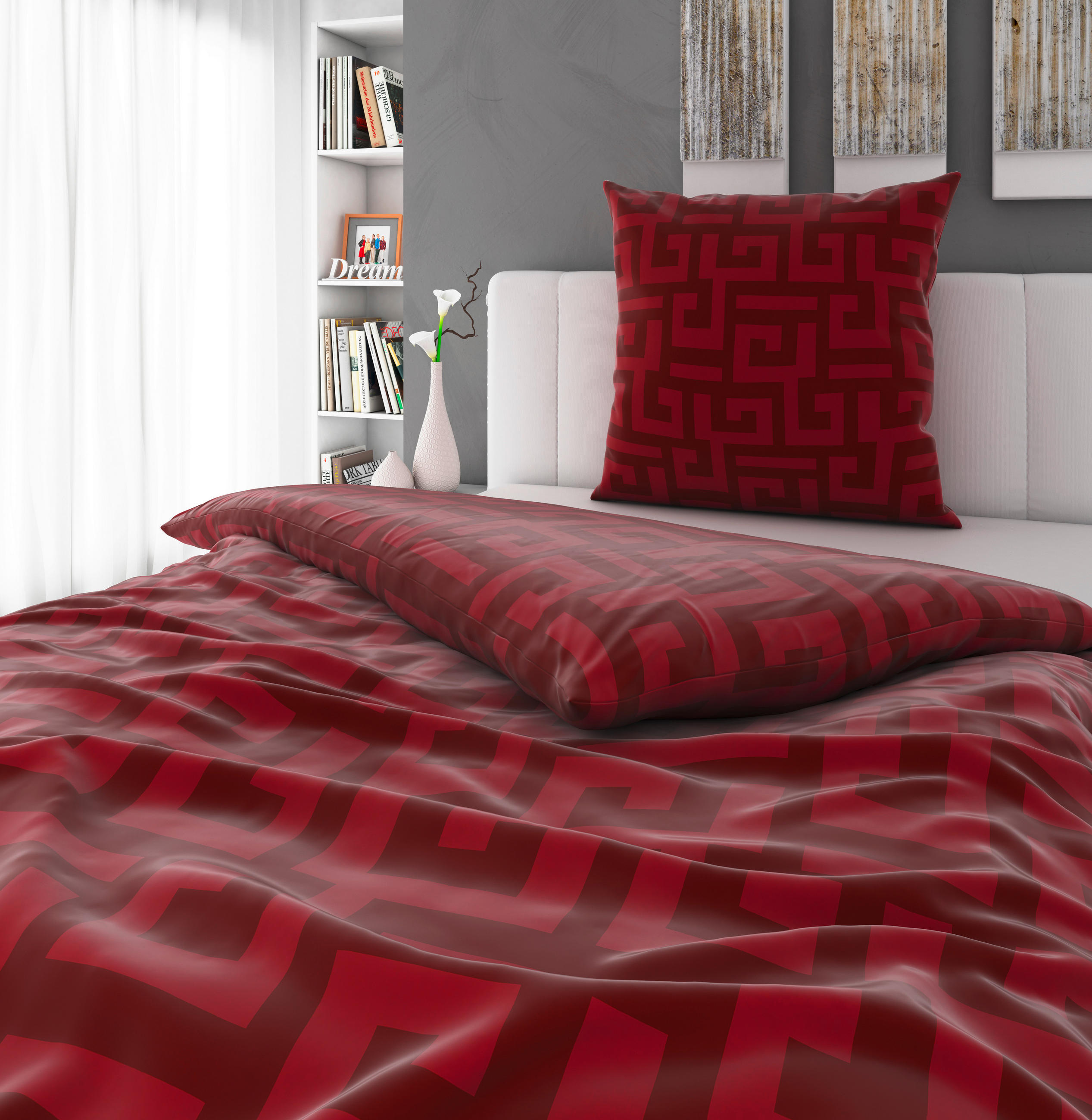 KISSENHÜLLEN-SET 40/80 cm - Bordeaux, Basics, Textil (40/80cm) - Bio:Vio