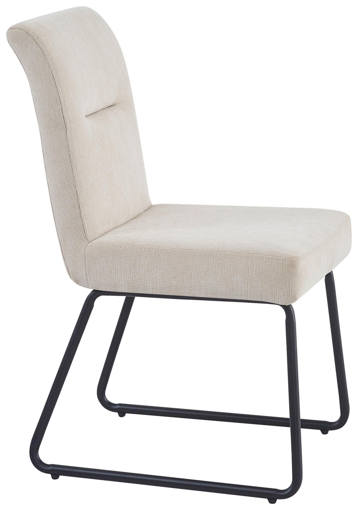 STUHL  in Eisen Leinenoptik Metall, Textil  - Beige/Schwarz, MODERN, Textil/Metall (47/87/63cm) - Stylife