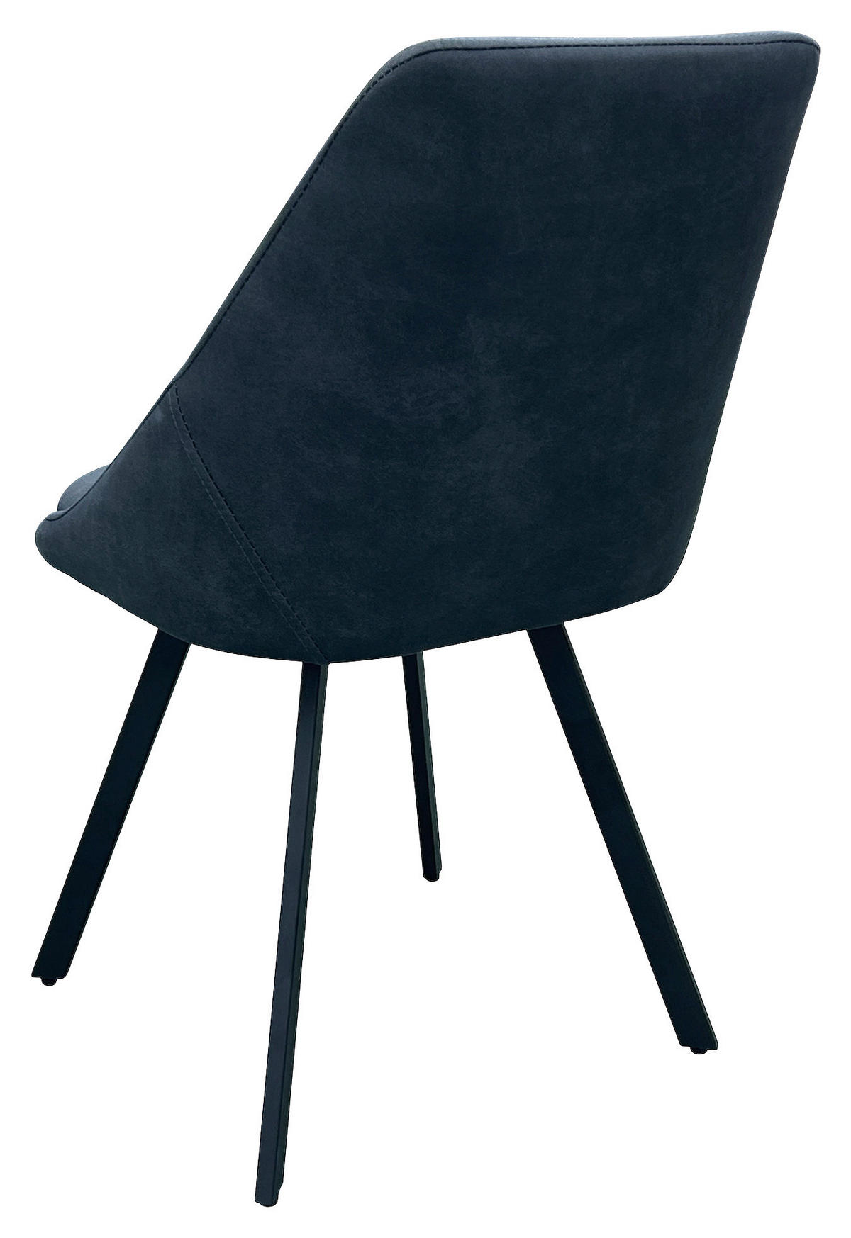 STUHL-SET 2 Stück  in Stahl Mikrofaser Metall, Textil  - Anthrazit/Schwarz, Design, Textil/Metall (55/83/59cm) - MID.YOU