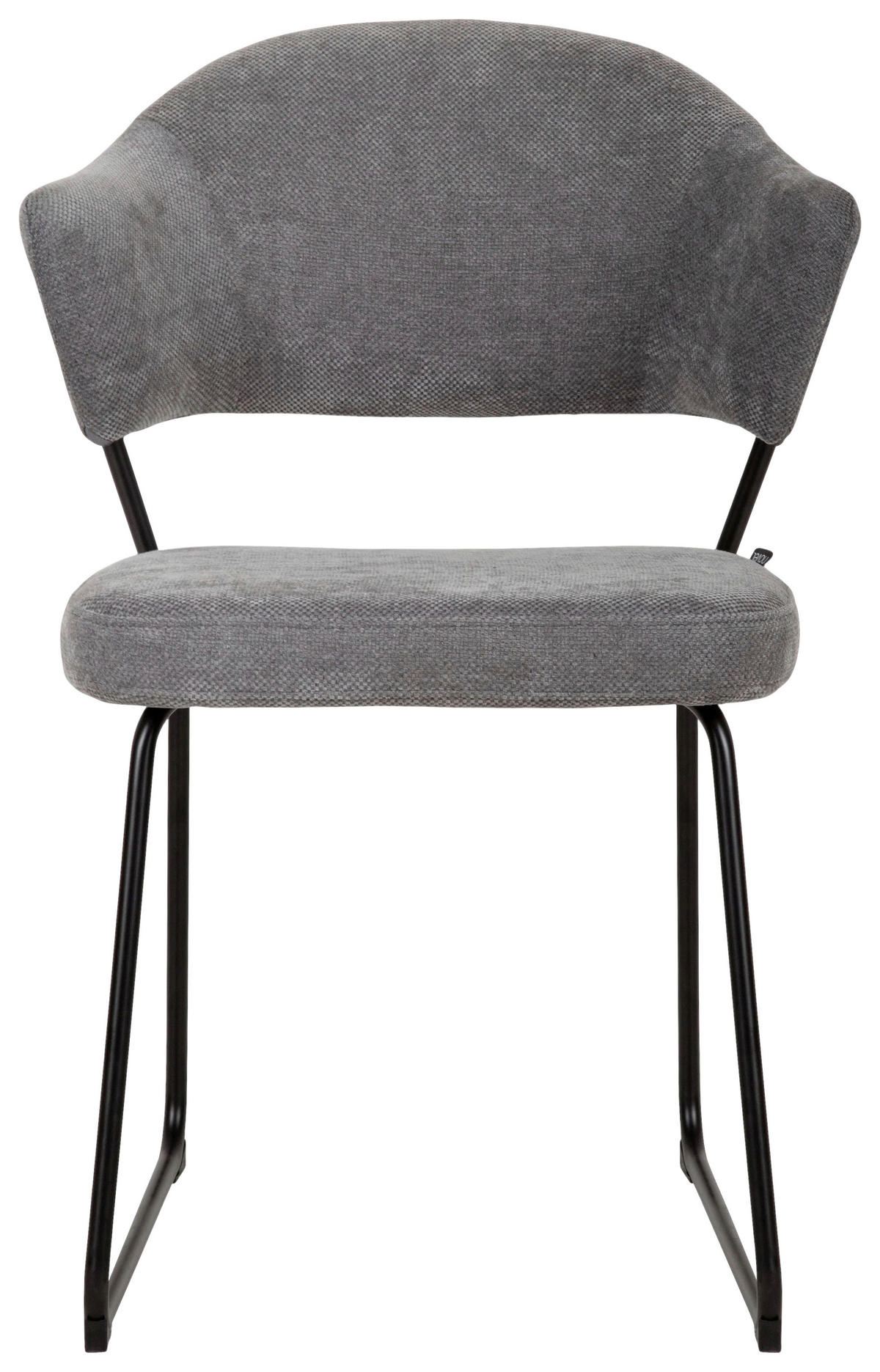 STUHL - Dunkelgrau/Schwarz, Design, Textil/Metall (57/82/62cm) - Novel