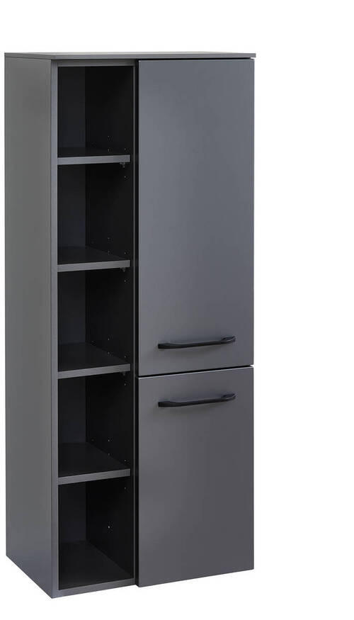 MIDISCHRANK 50/125/33 cm  - Grau, Modern, Glas/Holzwerkstoff (50/125/33cm) - Sadena
