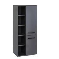 MIDISCHRANK 50/125/33 cm  - Grau, Modern, Glas/Holzwerkstoff (50/125/33cm) - Sadena