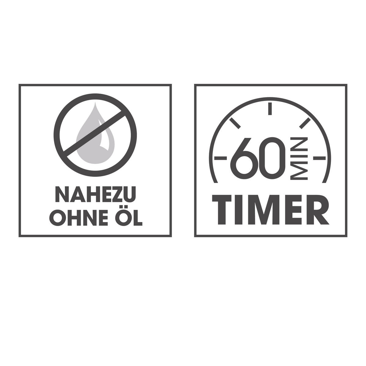 HEIßLUFTFRITTEUSE GOURMETmaxx 4 L  - Schwarz, Basics, Kunststoff (24/35/30cm) - GOURMETMAXX