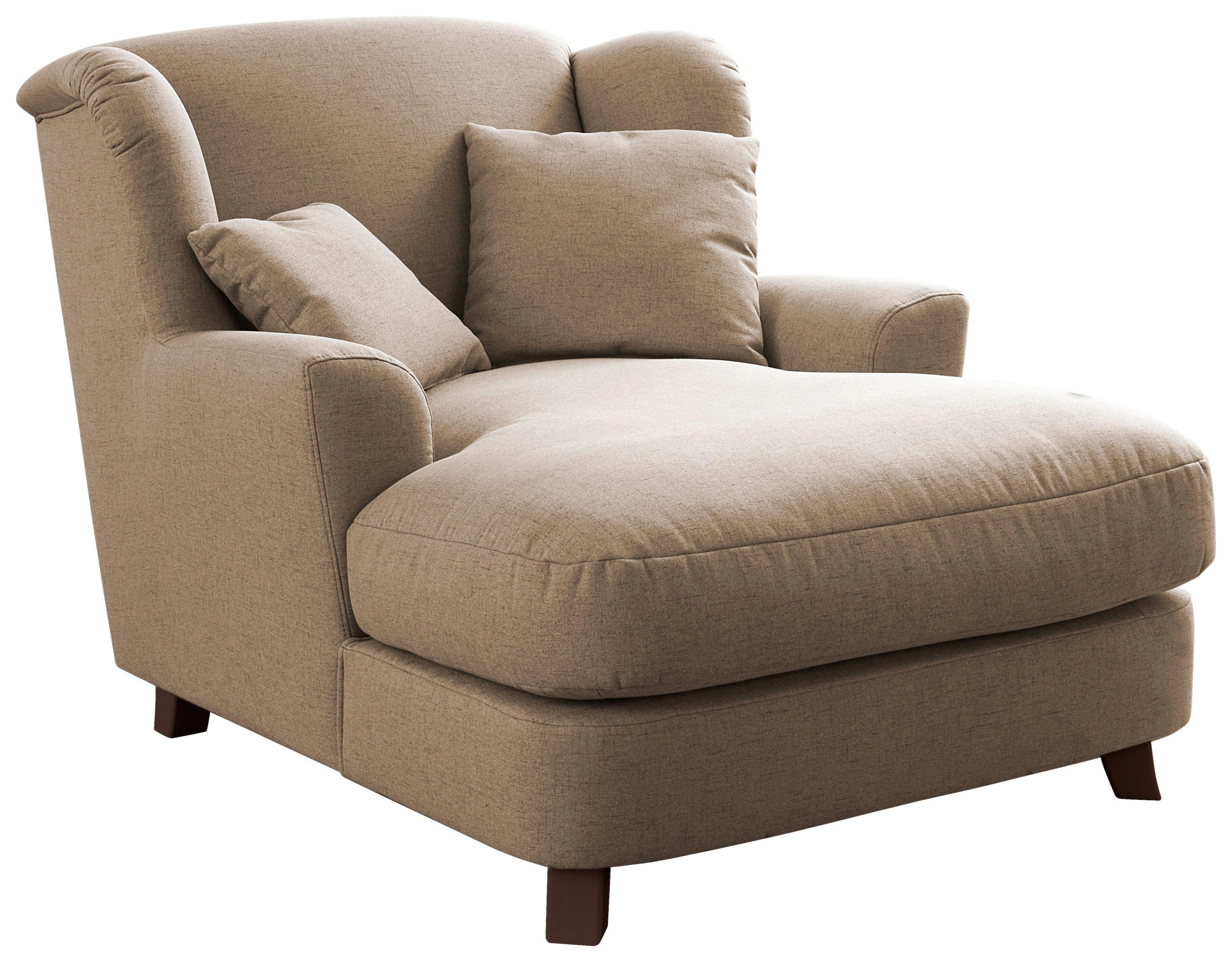 XXL KŘESLO, textil, béžová - starorůžová/tmavě hnědá, Moderní, textil (109/104/145cm) - Sit & More