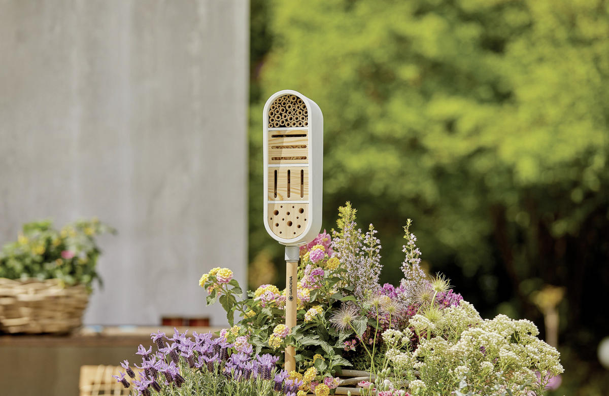 CLICK UP INSEKTENHOTEL - Weiß/Naturfarben, Basics, Holz/Kunststoff (12,7/16,2/37,8cm) - Gardena