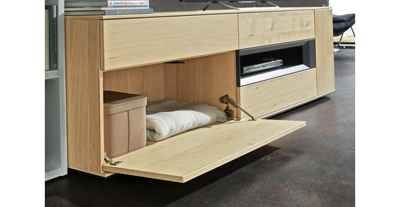WOHNWAND in Anthrazit, Eichefarben, Weiß - Eichefarben/Anthrazit, Design, Holz/Holzwerkstoff (341/215/47cm) - Dieter Knoll
