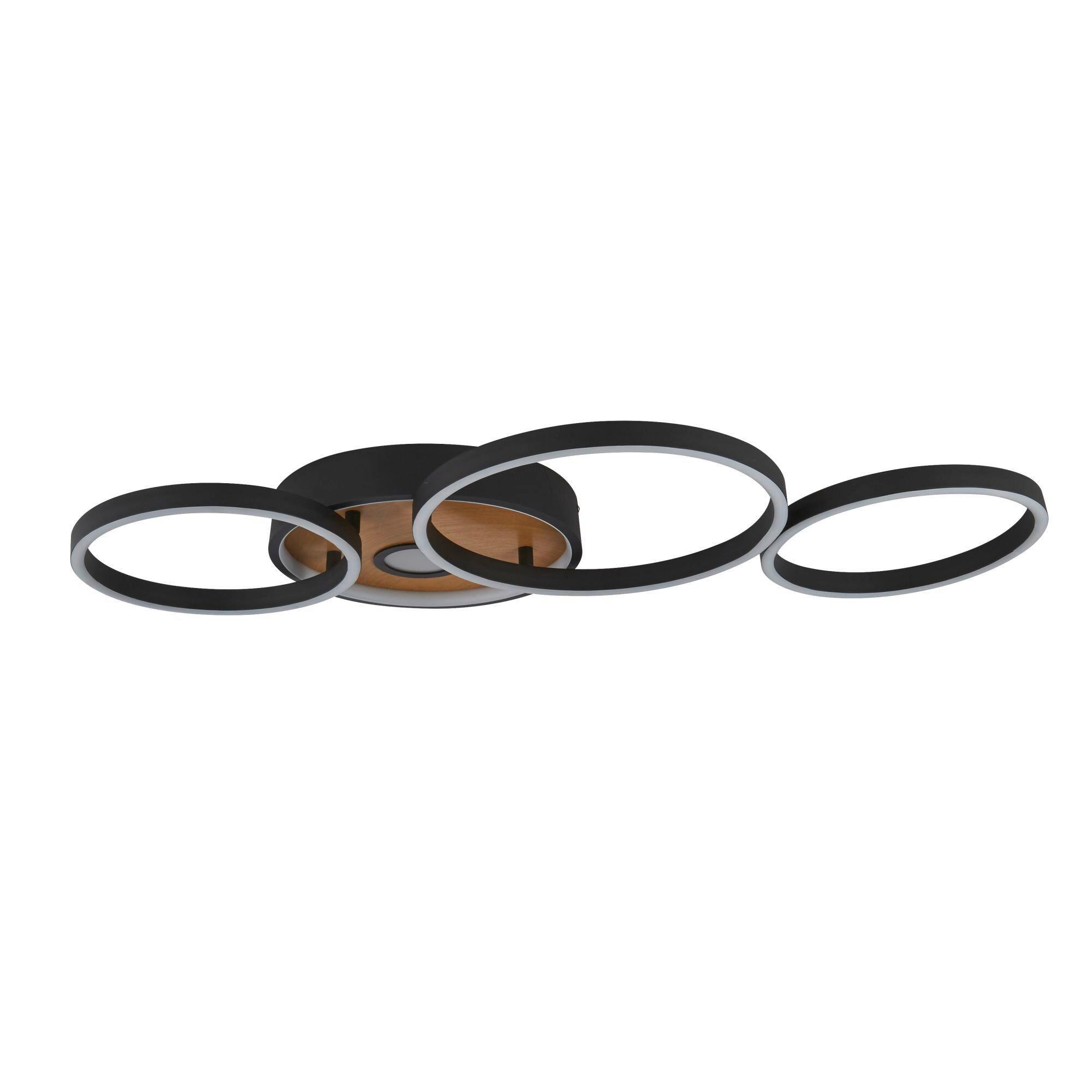 PLAFONIERĂ CU LED - maro/alb, Basics, plastic/metal (89/8/42cm)