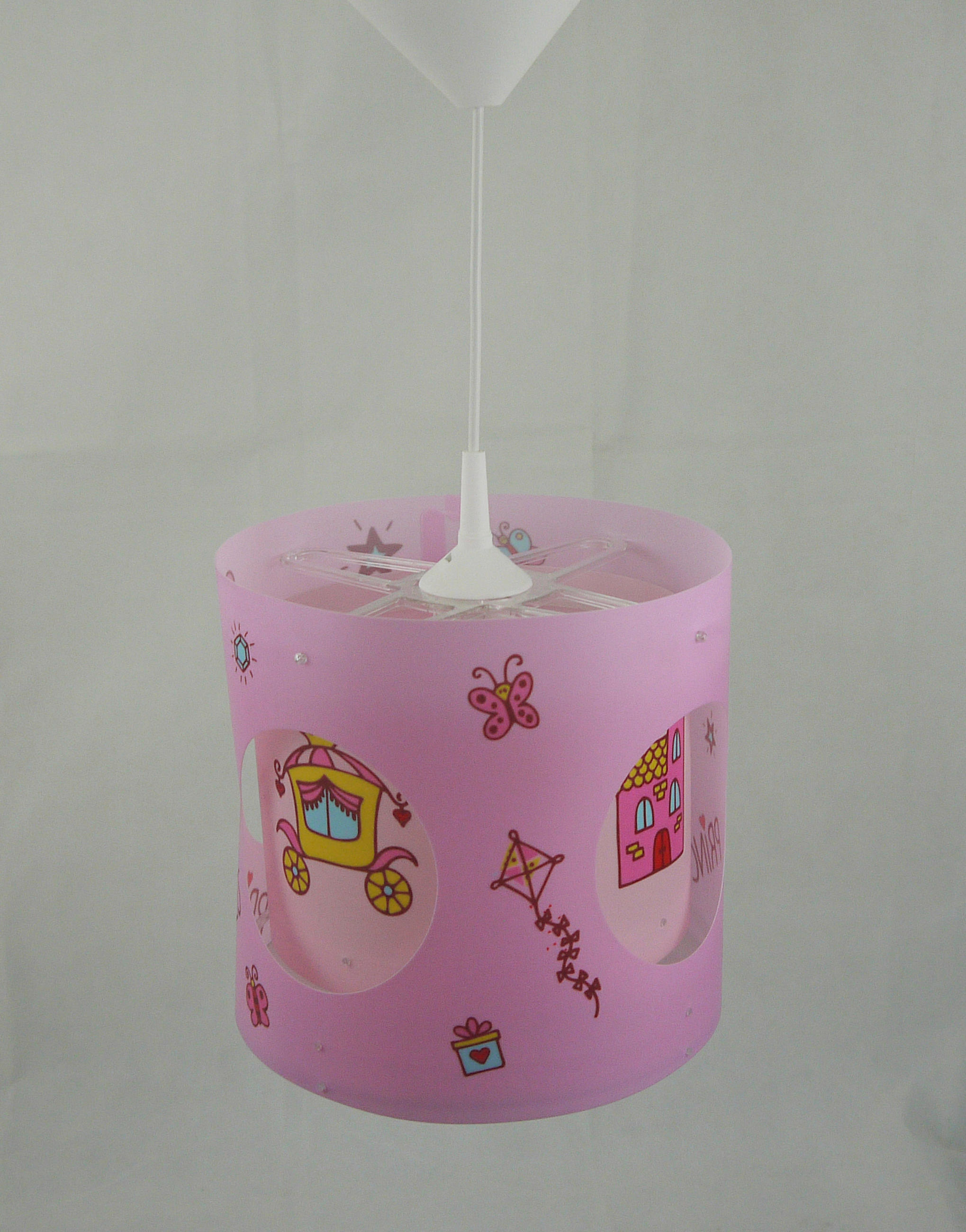 DĚTSKÉ ZÁVĚSNÉ SVÍTIDLO, 25/27 cm  - růžová/vícebarevná, Trend, plast (25/27cm)