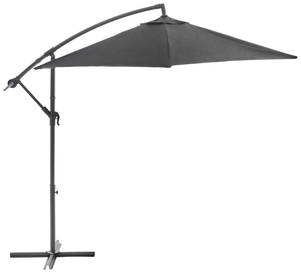AMPELSCHIRM 300 cm Anthrazit, Schwarz  - Anthrazit/Schwarz, KONVENTIONELL, Textil/Metall (300/300cm) - Xora
