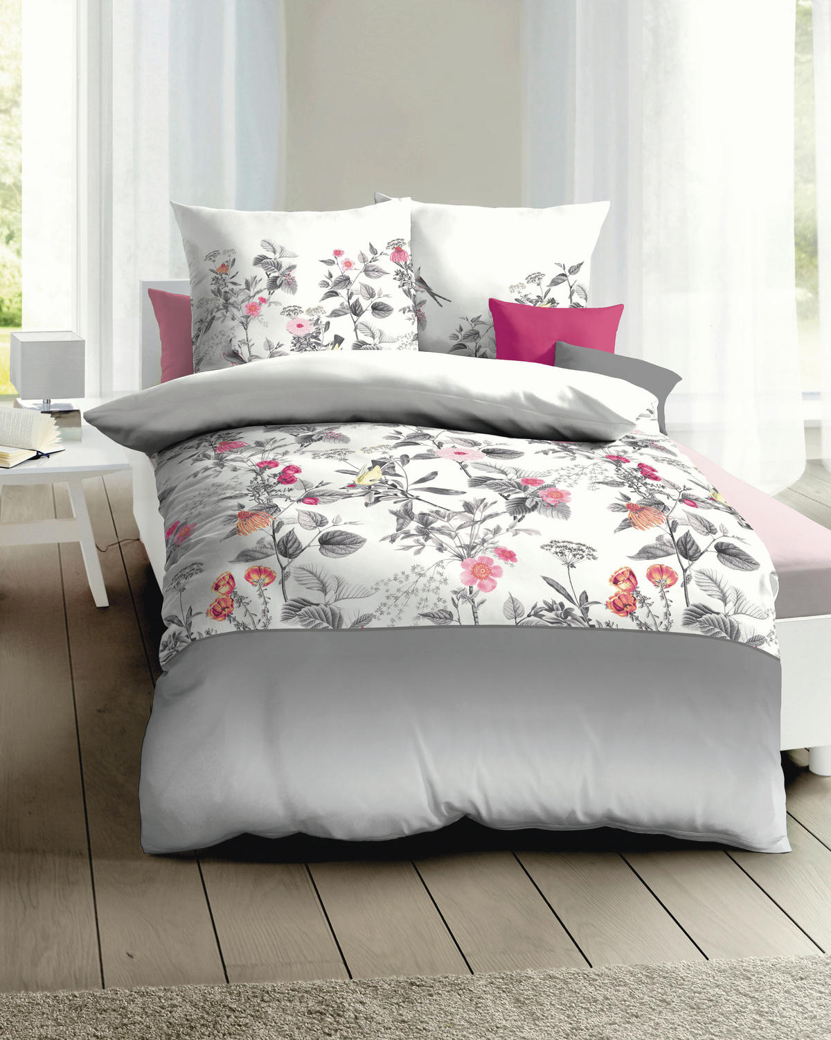 POSTELJNINA Formosa 140/200 cm saten srebrne barve  - srebrne barve, Konvencionalno, tekstil (140/200cm) - Kaeppel