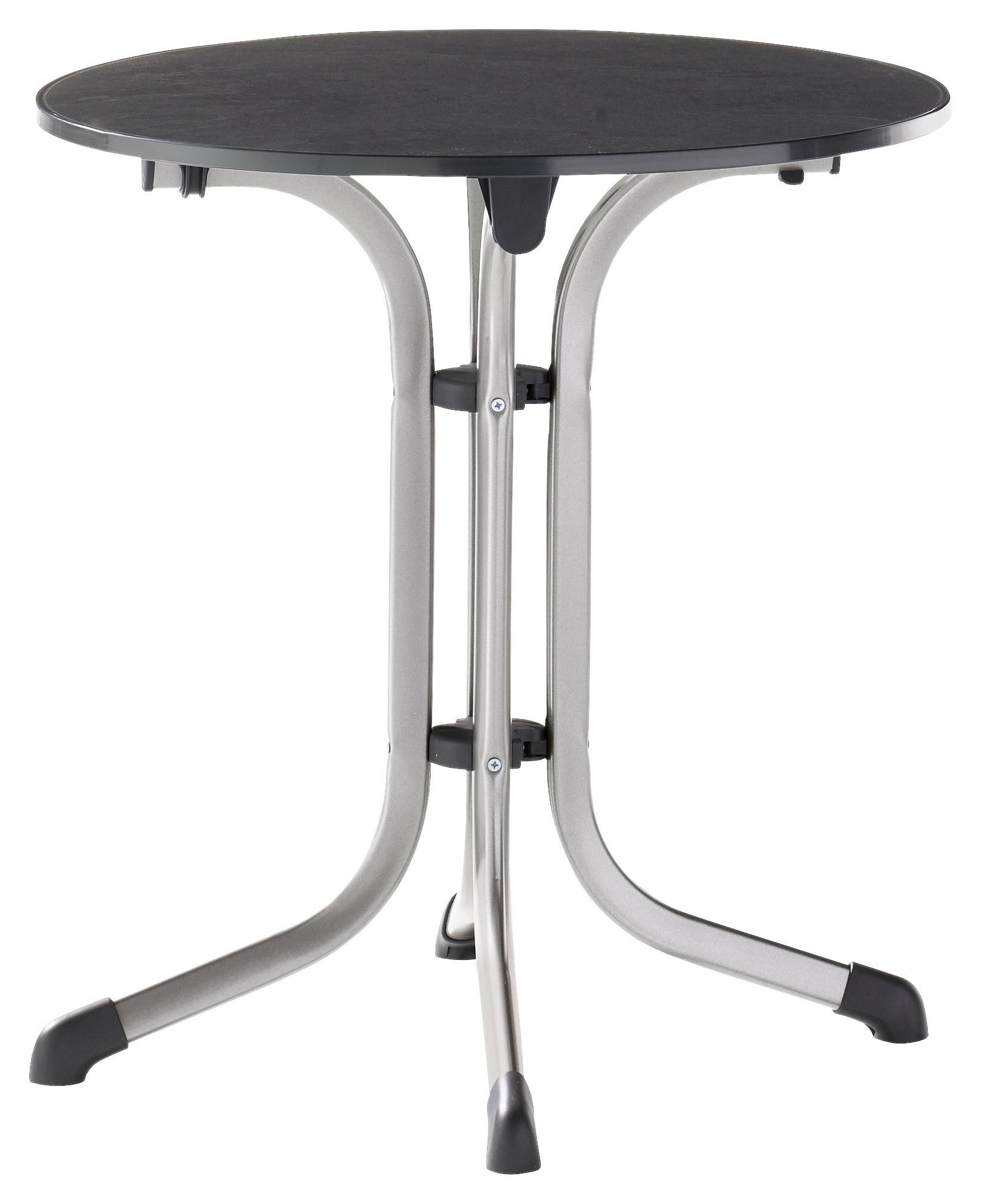 GARTENKLAPPTISCH 68/68/72 cm Metall rund  - Schieferfarben/Anthrazit, Basics, Kunststoff/Metall (68/68/72cm) - Sieger