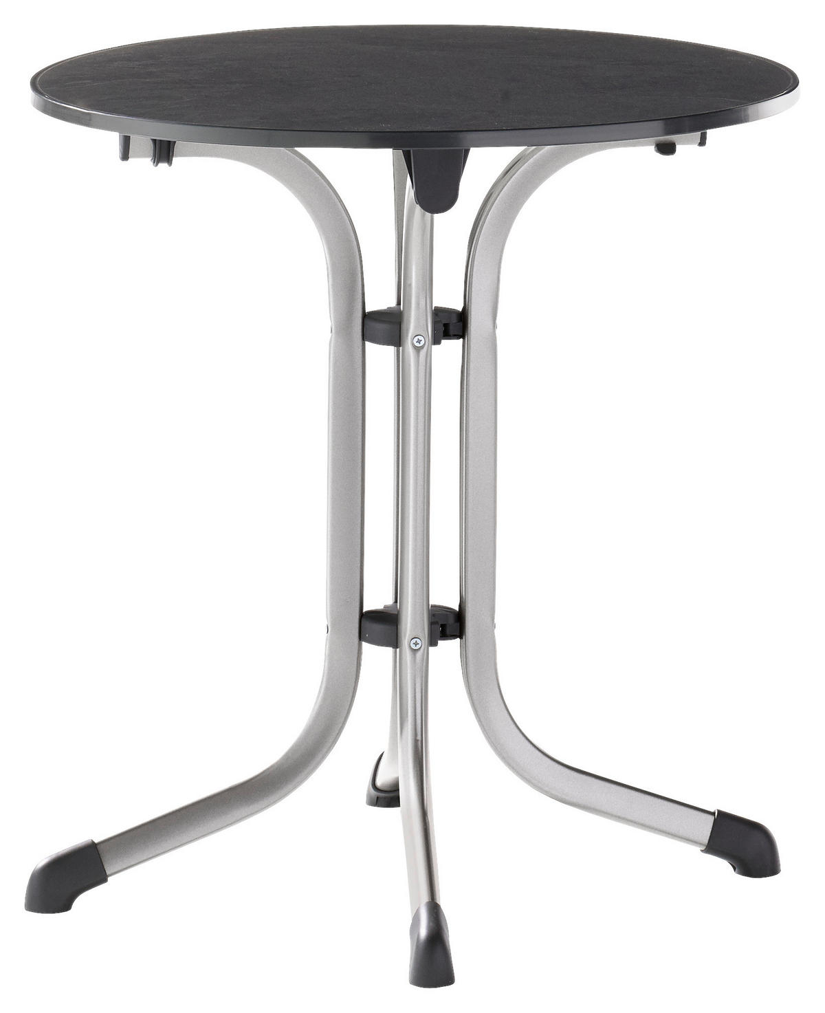 GARTENKLAPPTISCH 68/68/72 cm Metall rund  - Schieferfarben/Anthrazit, Basics, Kunststoff/Metall (68/68/72cm) - Sieger