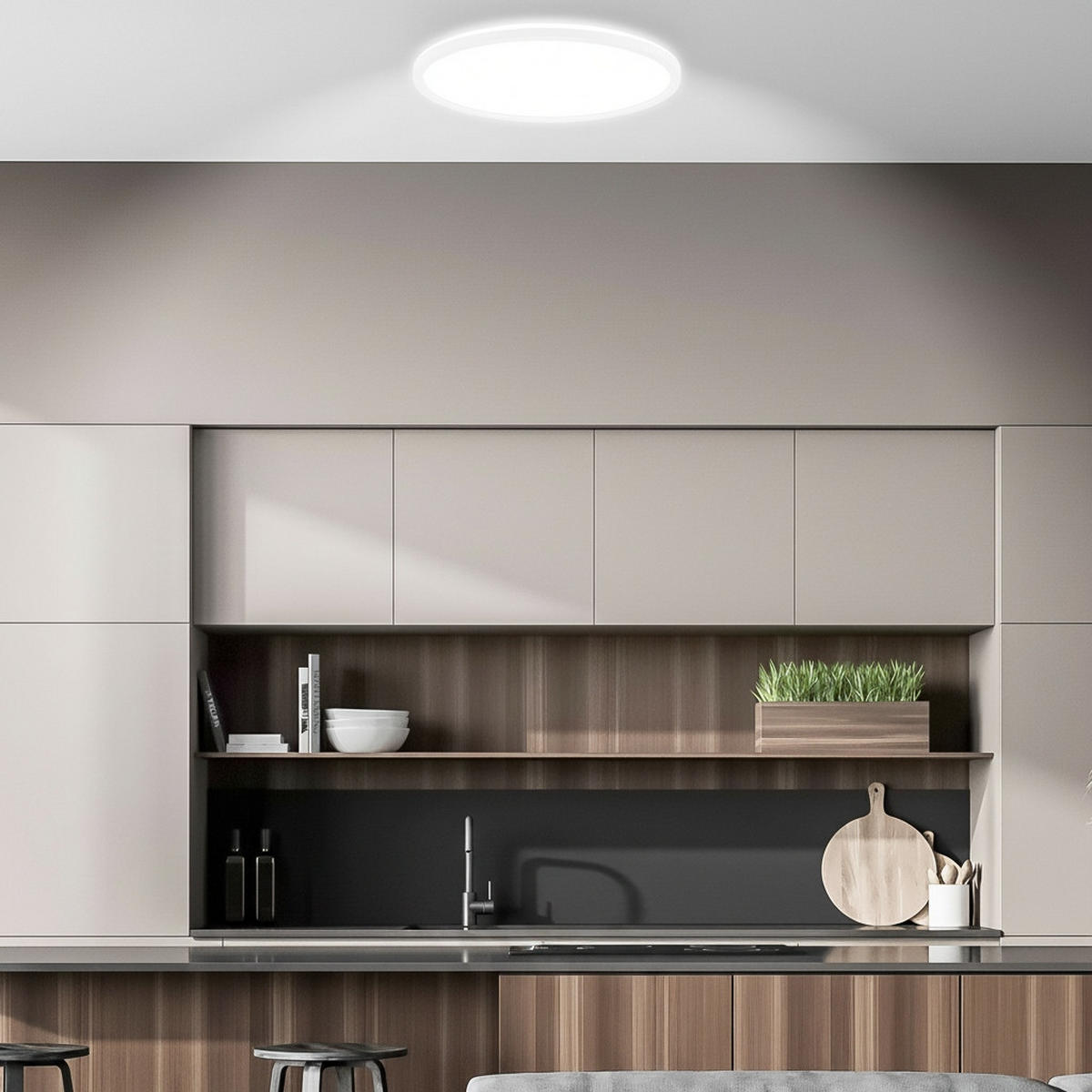 LED-DECKENLEUCHTE Tava A 42/3 cm   - Weiß, Basics, Kunststoff (42/3cm) - Briloner