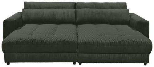 BIGSOFA Cord Dunkelgrün  - Dunkelgrün/Schwarz, KONVENTIONELL, Kunststoff/Textil (292/90/194cm) - MID.YOU