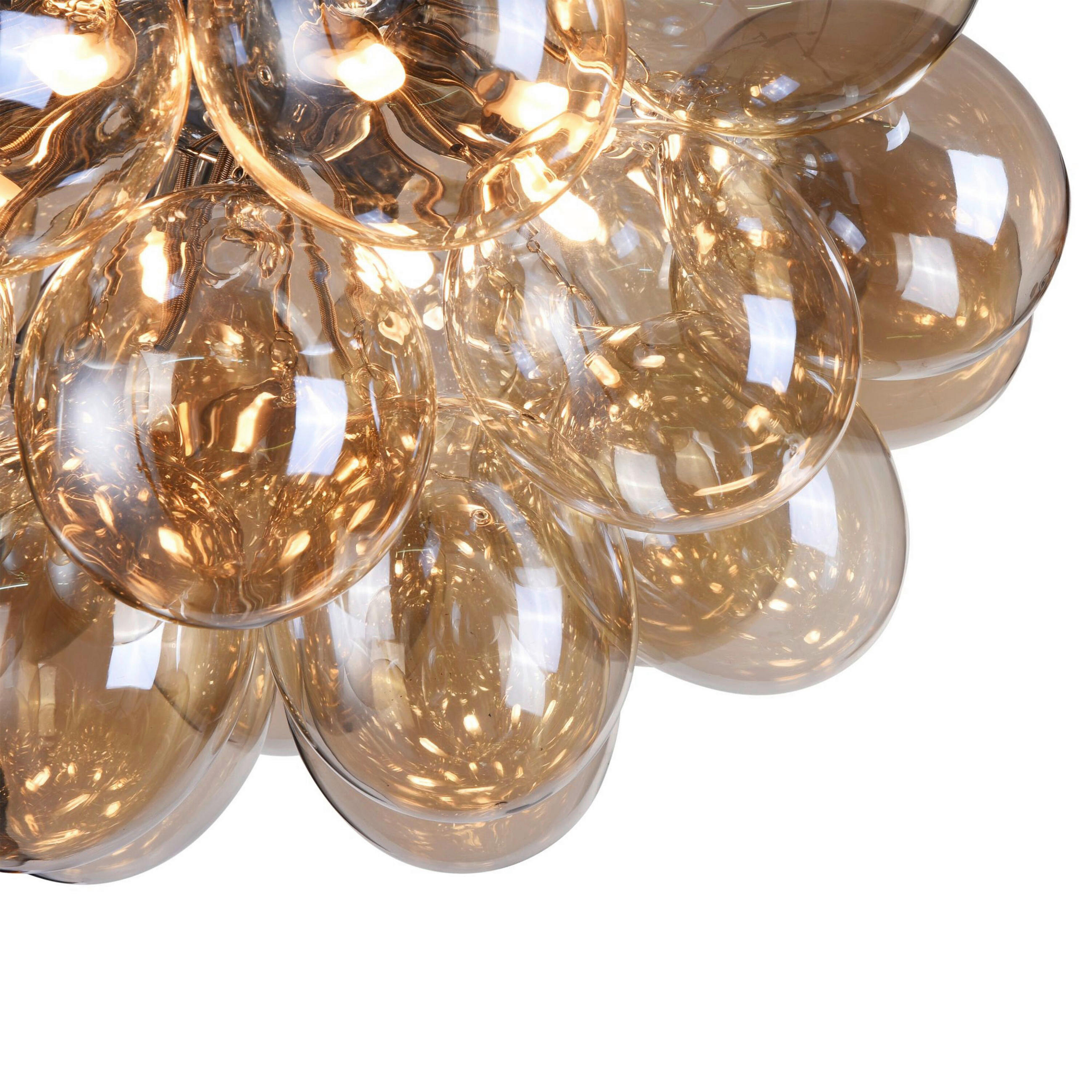 Thumbnail - Maytoni Deckenleuchte, Nickel, Bernstein, Metall, Glas, 50x29.5x50 cm, CE, gleichmäßige Lichtverteilung, Lampen & Leucht...