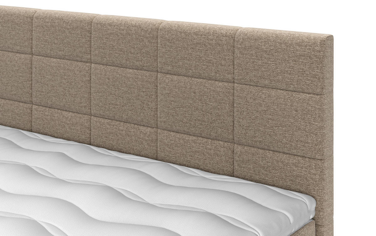 BOXSPRING-ÁGY 160/200 cm  világosszürke  - világosszürke/króm, Basics, faalapú anyag/textil (160/200cm) - Carryhome