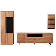 WOHNWAND 3-teilig  in Eichefarben  320/209/50 cm  - Eichefarben/Anthrazit, Natur, Glas/Holz (320/209/50cm) - Linea Natura