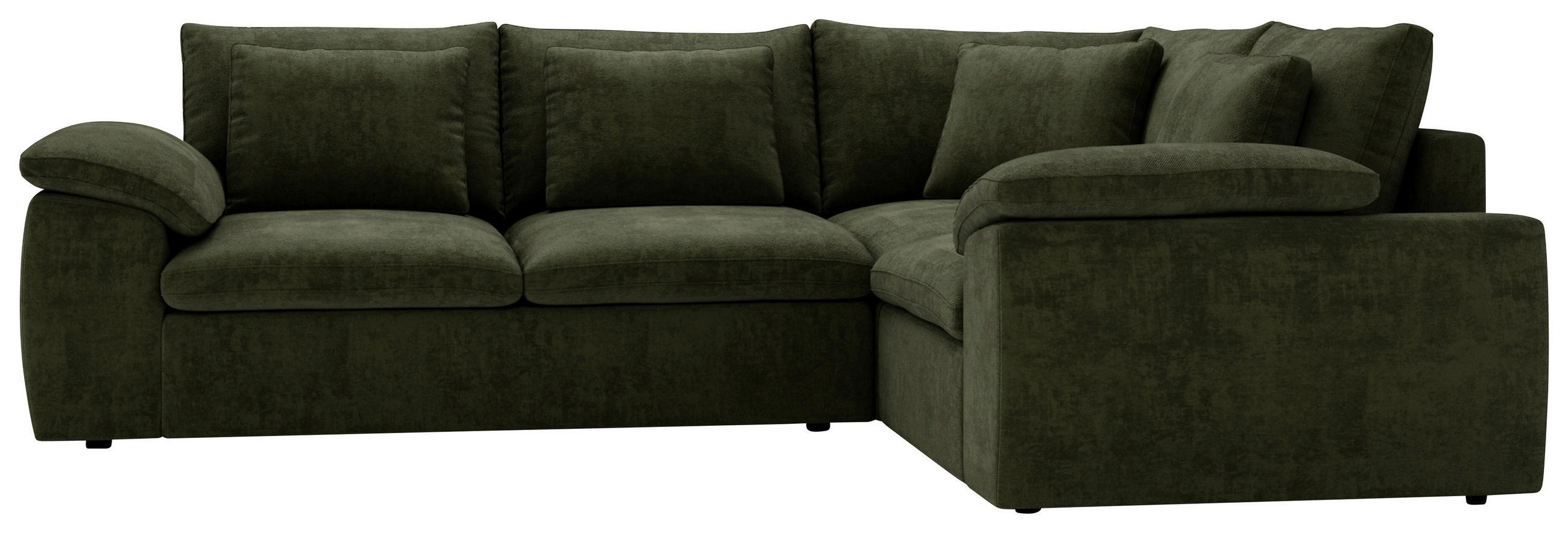 ECKSOFA Chenille Grün  - Schwarz/Grau, Design, Kunststoff/Textil (289/216cm) - Livetastic