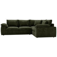 ECKSOFA Chenille Grün  - Schwarz/Grau, Design, Kunststoff/Textil (289/216cm) - Livetastic