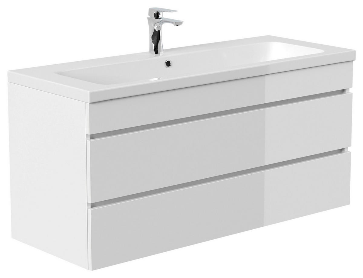 WASCHTISCHKOMBI 120 cm  - Weiß Hochglanz/Weiß, Basics, Holzwerkstoff/Stein (120cm) - MID.YOU