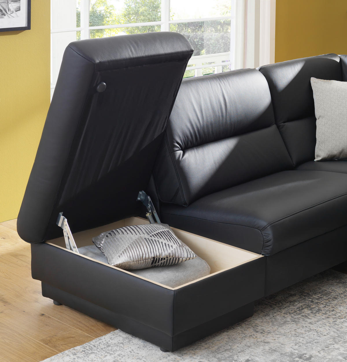 ECKSOFA in Echtleder Schwarz  - Schwarz, Konventionell, Leder (234/267cm) - Himolla