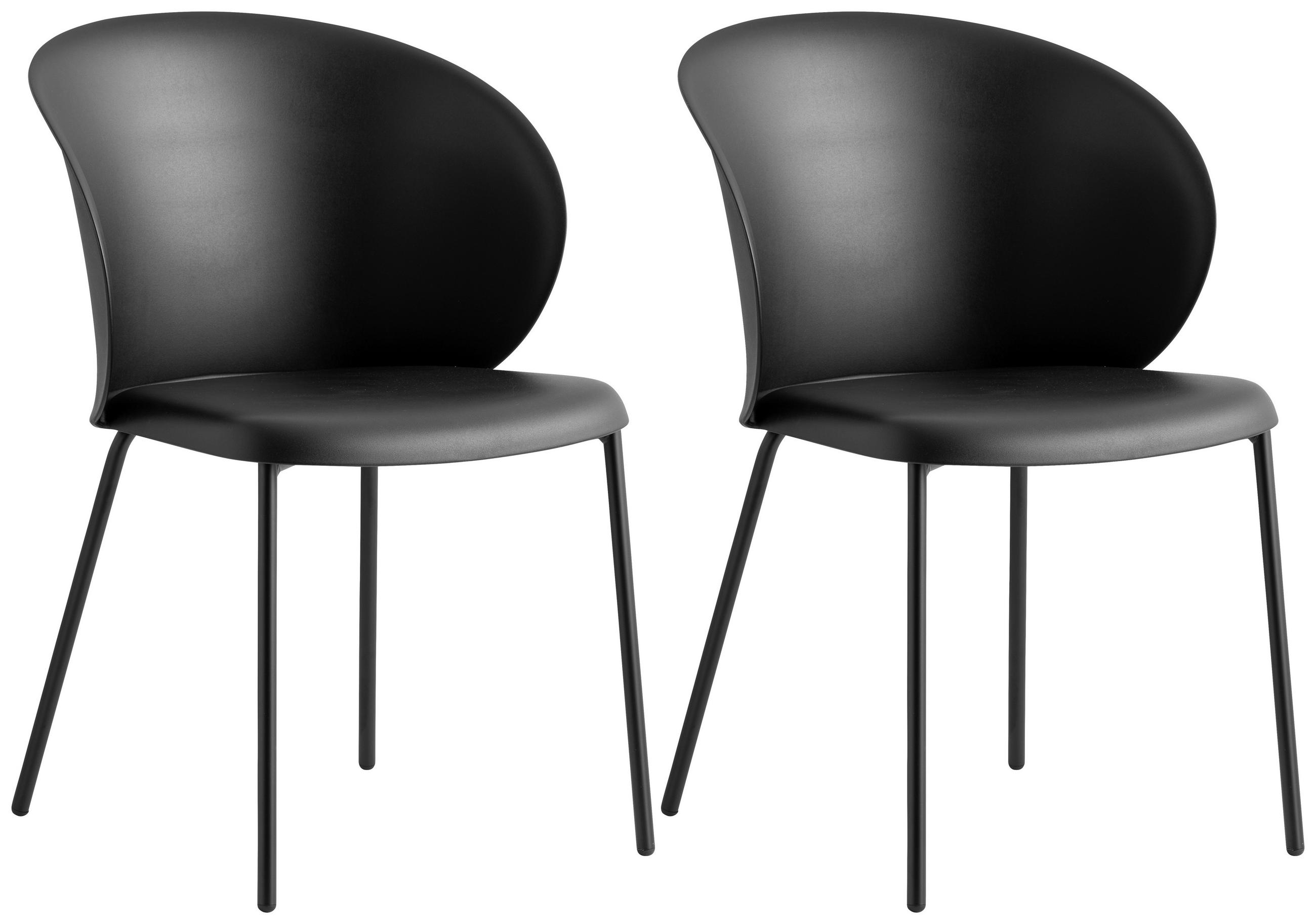 GARTENSTUHL-SET Schwarz  - Schwarz, Basics, Kunststoff/Metall (55/76/56cm) - Connubia 