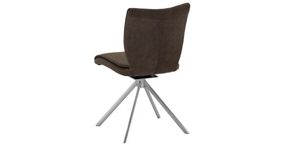 STUHL  Stoffauswahl, Typenauswahl, Sitzfläche 180° drehbar, automatische Rückholfunktion Lederlook, Velours, Mikrofaser  Anthrazit, Edelstahlfarben  - Edelstahlfarben/Anthrazit, Design, Textil/Metall (50/89/61cm) - Dieter Knoll