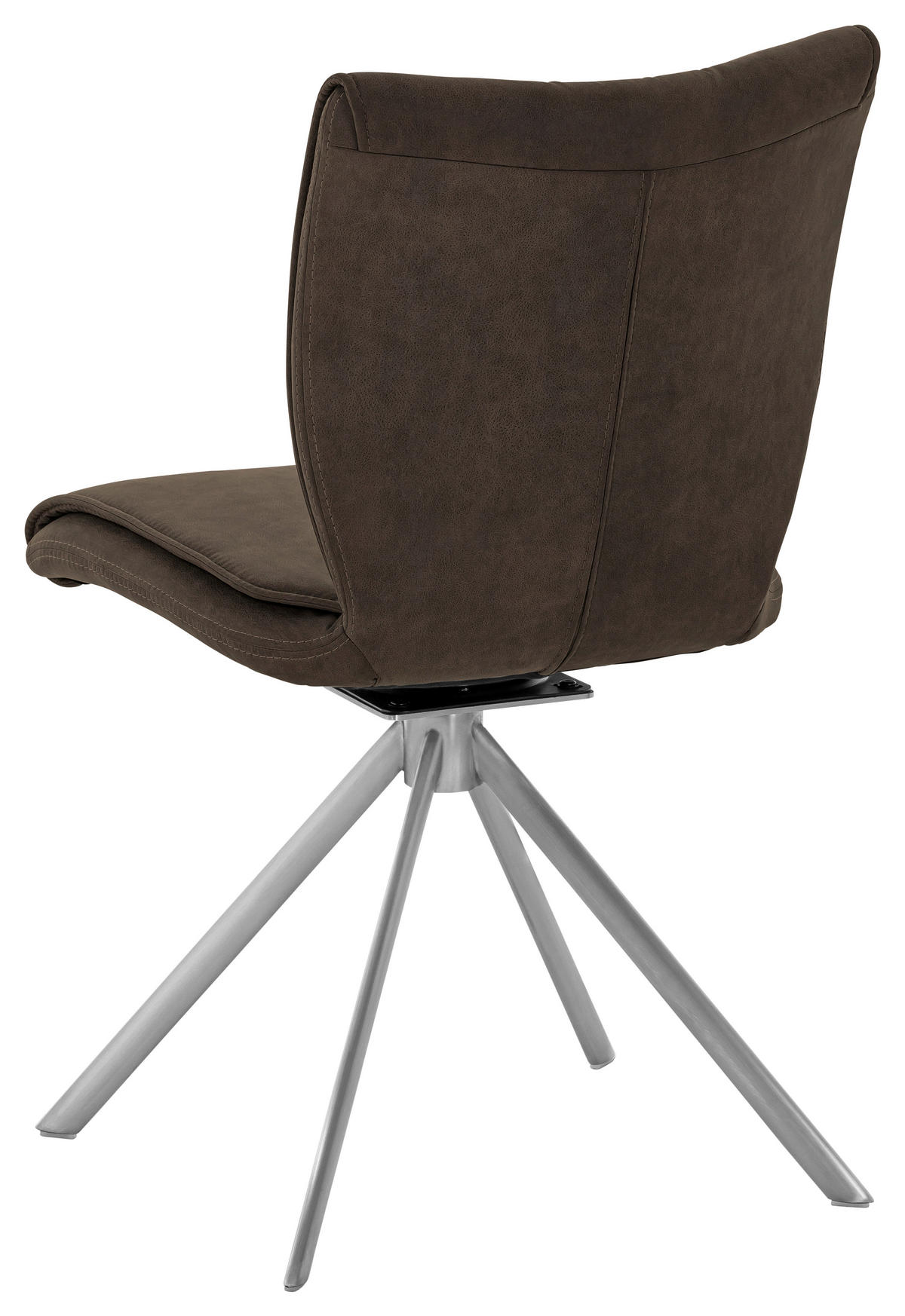 STUHL  Stoffauswahl, Typenauswahl, Sitzfläche 180° drehbar, automatische Rückholfunktion Lederlook, Velours, Mikrofaser  Anthrazit, Edelstahlfarben  - Edelstahlfarben/Anthrazit, Design, Textil/Metall (50/89/61cm) - Dieter Knoll