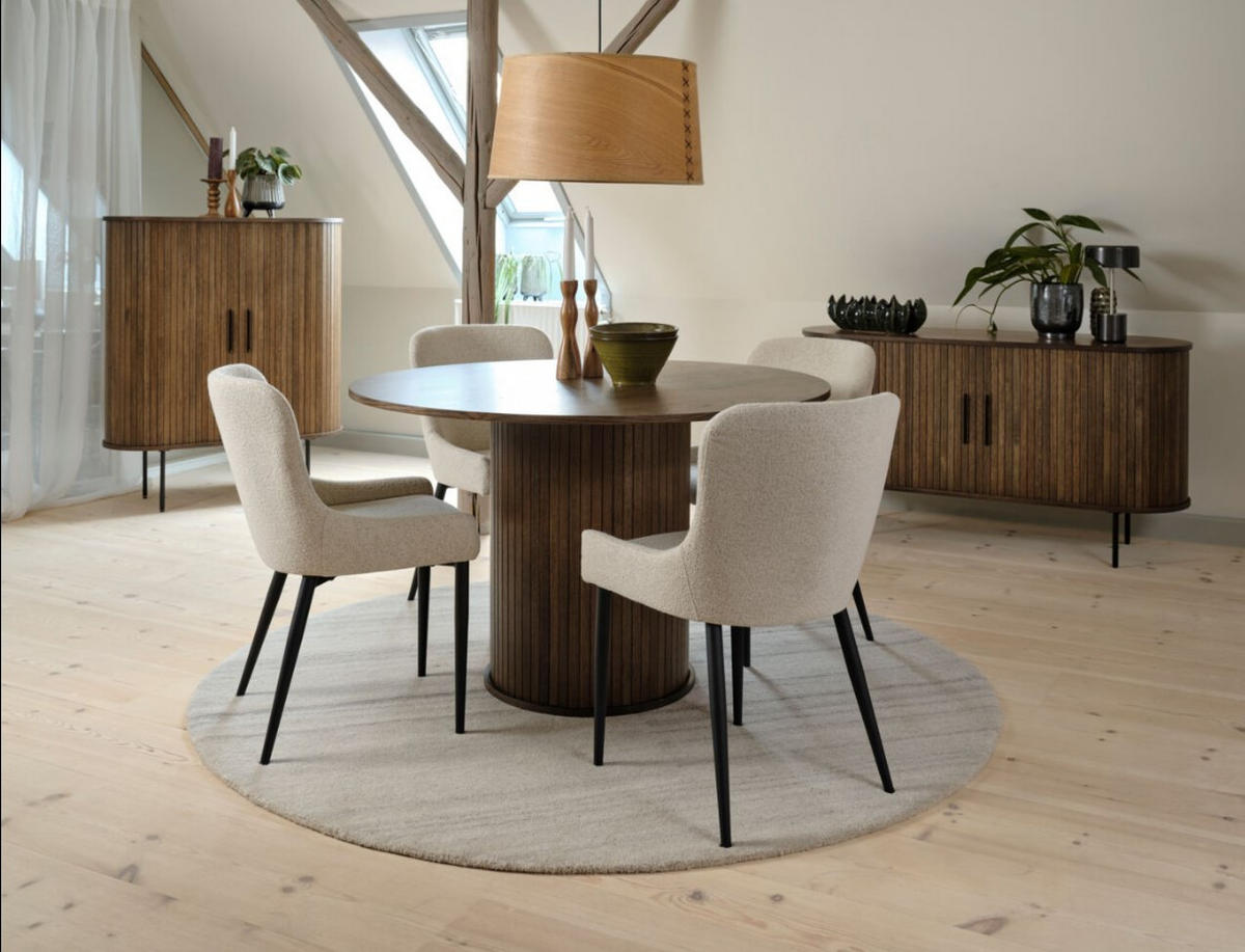 STOL MED ARMSTÖD bouclé  - vit/svart, Design, metall/textil (52/82/60cm) - Best Price