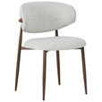 STUHL Webstoff Beige, Walnussfarben  - Beige/Nussbaumfarben, Design, Textil/Metall (53/79/58cm) - Novel