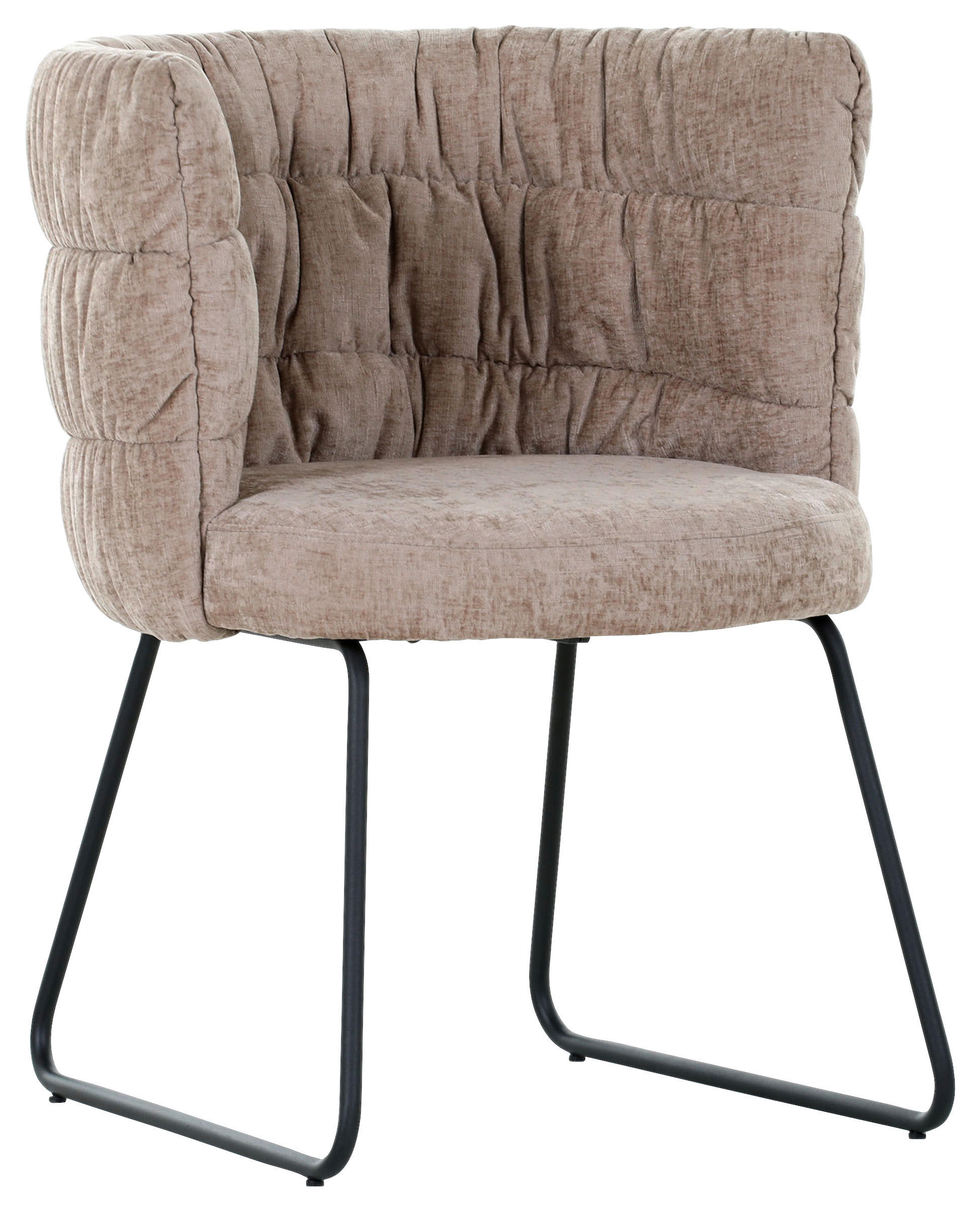 STUHL Flachgewebe Schwarz, Hellbraun  - Hellbraun/Schwarz, Basics, Textil/Metall (62/80/62cm) - Carryhome