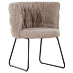 STUHL  Stoffauswahl Flachgewebe  - Hellbraun/Schwarz, Basics, Textil/Metall (62/80/62cm) - Carryhome