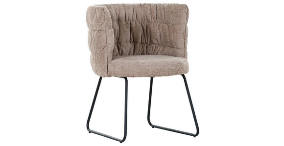 STUHL  Stoffauswahl Flachgewebe  - Hellbraun/Schwarz, Basics, Textil/Metall (62/80/62cm) - Carryhome