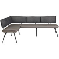 ECKBANK Metall, Textil Anthrazit  - Anthrazit/Schwarz, Design, Textil/Metall (205/245cm) - Moderano
