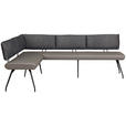 ECKBANK 205/245 cm  in Anthrazit  - Anthrazit/Schwarz, Design, Textil/Metall (205/245cm) - Moderano
