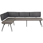 ECKBANK 205/255 cm  in Anthrazit  - Anthrazit/Schwarz, Design, Textil/Metall (205/255cm) - Moderano