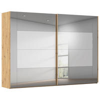 SCHWEBETÜRENSCHRANK 316/223/68 cm 2-türig Eiche Artisan  - Eiche Artisan, Design, Glas/Holzwerkstoff (316/223/68cm) - Xora