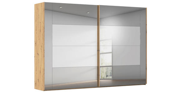 SCHWEBETÜRENSCHRANK 316/223/68 cm 2-türig Eiche Artisan  - Eiche Artisan, Design, Glas/Holzwerkstoff (316/223/68cm) - Xora