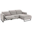 ECKSOFA in Cord Grau  - Schwarz/Grau, KONVENTIONELL, Textil/Metall (266/180cm) - Hom`in