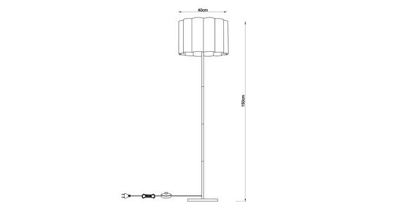 STEHLEUCHTE 40/150 cm    - Schwarz/Grau, Trend, Kunststoff/Textil (40/150cm) - Novel