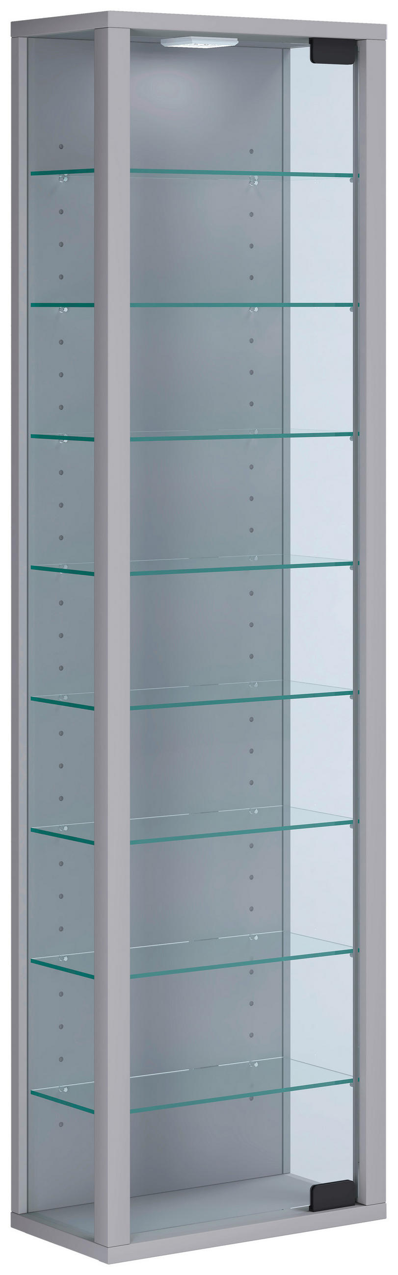 VISEČA VITRINA, srebrne barve - srebrne barve/črna, Design, umetna masa/steklo (33/113/18cm) - MID.YOU