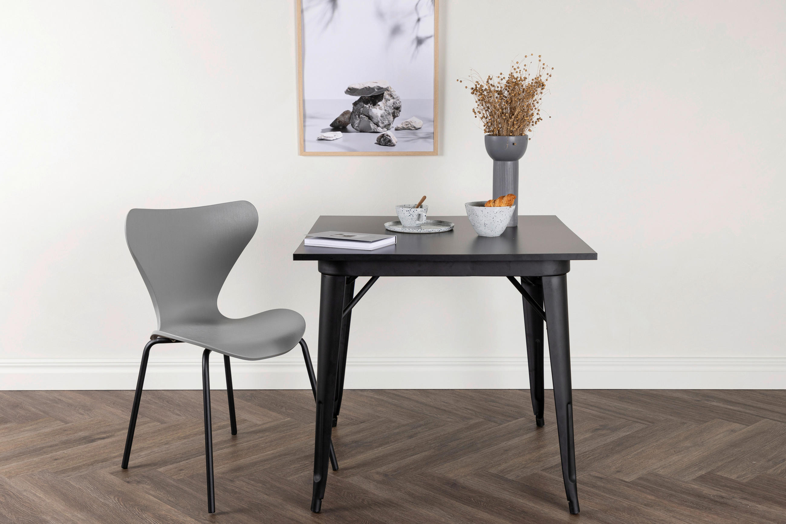 ESSTISCH in Metall, Holzwerkstoff 80/80/75 cm  - Schwarz, Design, Holz/Holzwerkstoff (80/80/75cm) - Livetastic